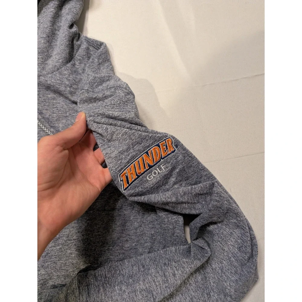 Rhoback Mens Small Golf Performance Hoodie Blue Heathered Pullover - Picture 3 of 10